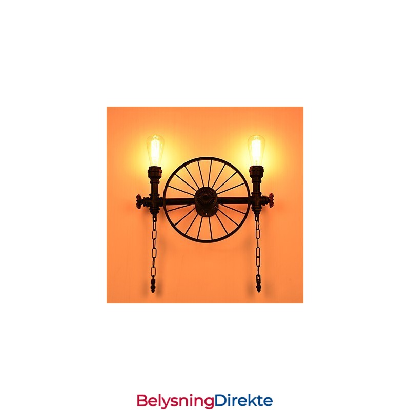 Vintage Industrielle Rørvegglamper Kreative Lys Restaurant Kafé Bar Dekorasjonsbelysning Med 2 Lys Malt Finish