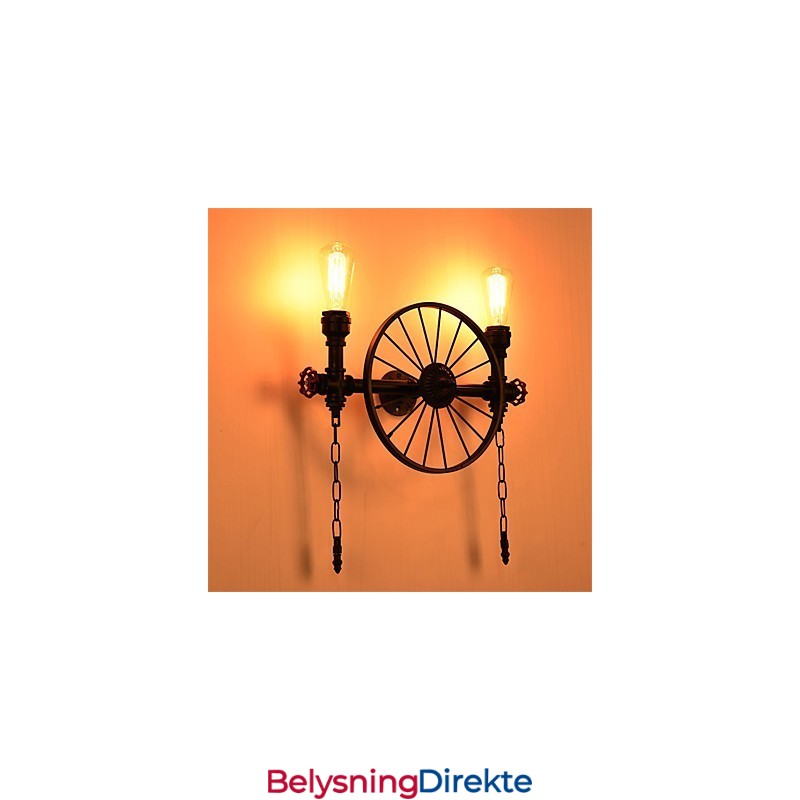 Vintage Industrielle Rørvegglamper Kreative Lys Restaurant Kafé Bar Dekorasjonsbelysning Med 2 Lys Malt Finish