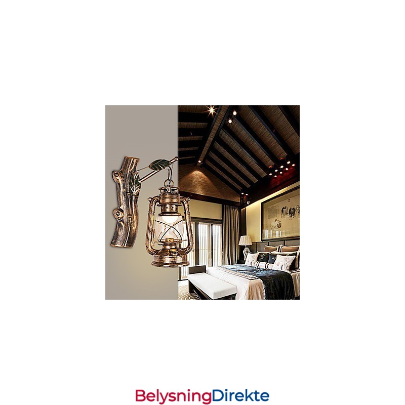 Rustikk Hyttemalingsfunksjon For Mini-Stil Opplyst Vegglampe I Vegg