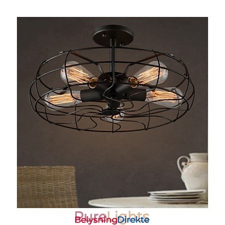 Amerikansk Landlig Industridesignerlampe Personlig Lampe Europeisk Retro Viftetaklampe