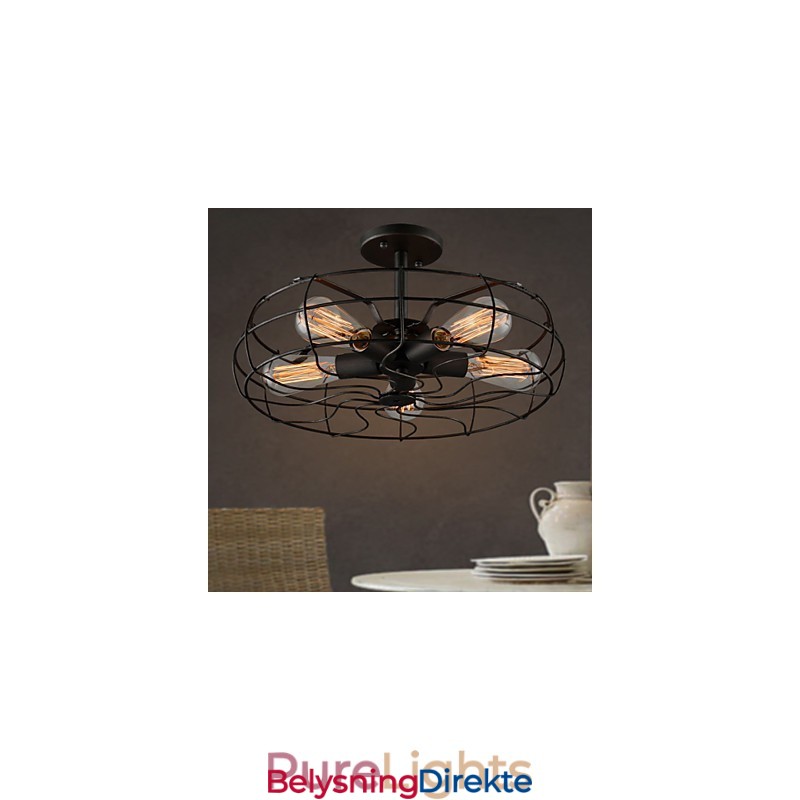 Amerikansk Landlig Industridesignerlampe Personlig Lampe Europeisk Retro Viftetaklampe