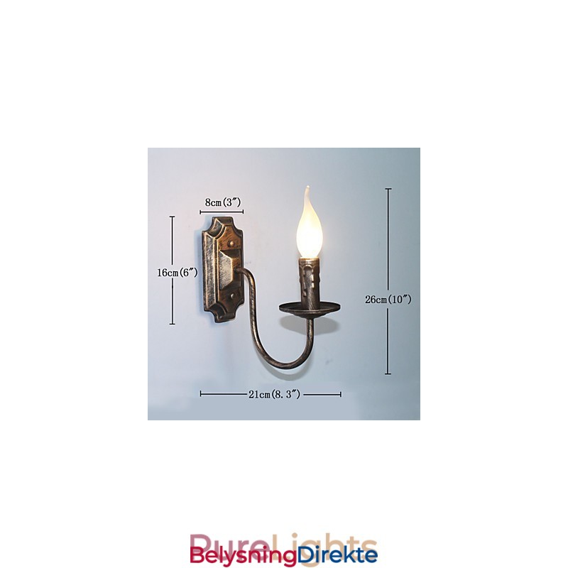 Antikk Vegglampe Stearinlysformet Enkel Korridor Balkonglampe Vegglampe