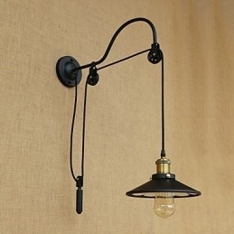 Landlig Retro-Maleri Med Justerbar Løftefunksjon For Omgivelseslys Vegglampe Med Vegg