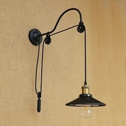 Landlig Retro-Maleri Med Justerbar Løftefunksjon For Omgivelseslys Vegglampe Med Vegg