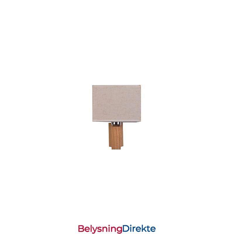 Enkel Vegglampe Nattbordslampe Med Stoffskjerm Og Heltre Til Soverom, Kommode, Stue, Babyrom