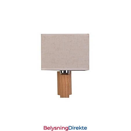 Enkel Vegglampe Nattbordslampe Med Stoffskjerm Og Heltre Til Soverom, Kommode, Stue, Babyrom