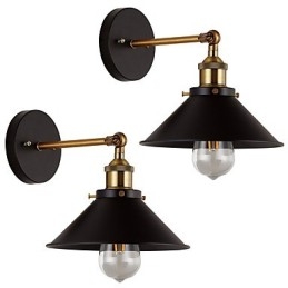 2 Stk. Metallvegglampe Industriell Vegglampe Vintage Edison Simplicity-Lampe For Kafé, Klubb, Barbelysning