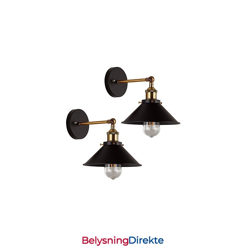 2 Stk. Metallvegglampe Industriell Vegglampe Vintage Edison Simplicity-Lampe For Kafé, Klubb, Barbelysning