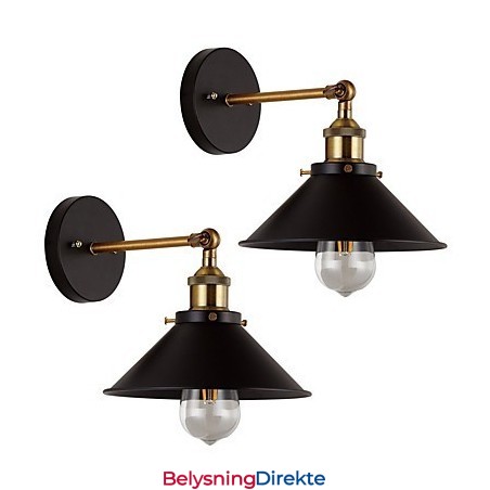 2 Stk. Metallvegglampe Industriell Vegglampe Vintage Edison Simplicity-Lampe For Kafé, Klubb, Barbelysning
