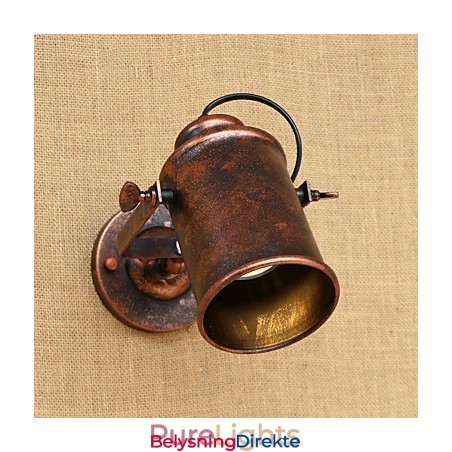 Malt Stålvegglampe Dum Svart Amerikansk Kaffedekorasjon Retro Vegglampe Lyssabellampe På Vegg