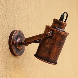 Malt Stålvegglampe Dum Svart Amerikansk Kaffedekorasjon Retro Vegglampe Lyssabellampe På Vegg