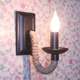 Retro Vegglampe Med Hamptau, Kreativ Personlighet, Barjernstearinlys