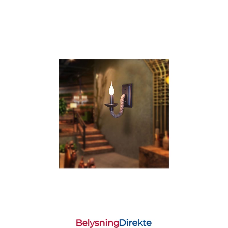 Retro Vegglampe Med Hamptau, Kreativ Personlighet, Barjernstearinlys