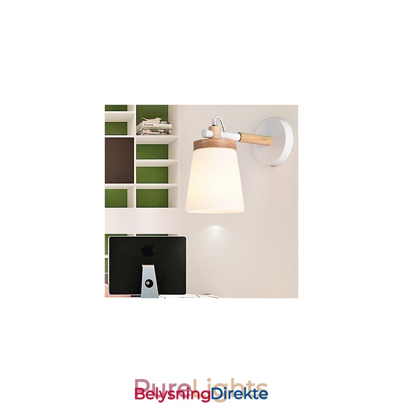 Vegglampe Med Glassskjerm Og Metallfot Har Omgivelseslys, Vegglampetter