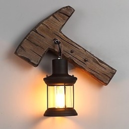Enkelthodet Industriell Vintage Retro Tre Metall Maling Farge Vegglampe For Hjem Hotell Korridor Dekor Vegglampe