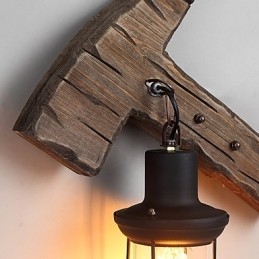 Enkelthodet Industriell Vintage Retro Tre Metall Maling Farge Vegglampe For Hjem Hotell Korridor Dekor Vegglampe