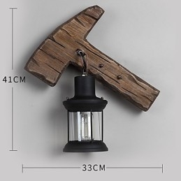 Enkelthodet Industriell Vintage Retro Tre Metall Maling Farge Vegglampe For Hjem Hotell Korridor Dekor Vegglampe