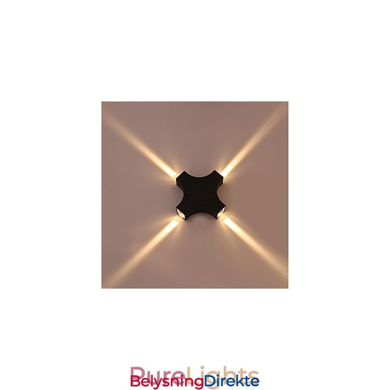 Integrert Enkel, Nyskapende Landlig Funksjon For Øyebeskyttelse, Omgivelseslys, Vegglampe Med Kryssstjerne, Vanntett Vegglampe For Gårdsplass