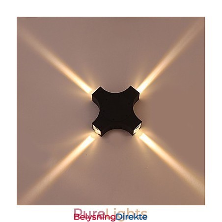 Integrert Enkel, Nyskapende Landlig Funksjon For Øyebeskyttelse, Omgivelseslys, Vegglampe Med Kryssstjerne, Vanntett Vegglampe For Gårdsplass