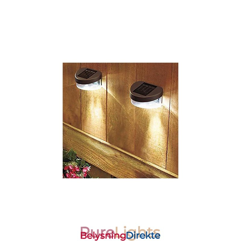 Hvitt Lys Solcelledrevet Lys Sti Vegg Landskapsmontering Hage Gjerde Lys