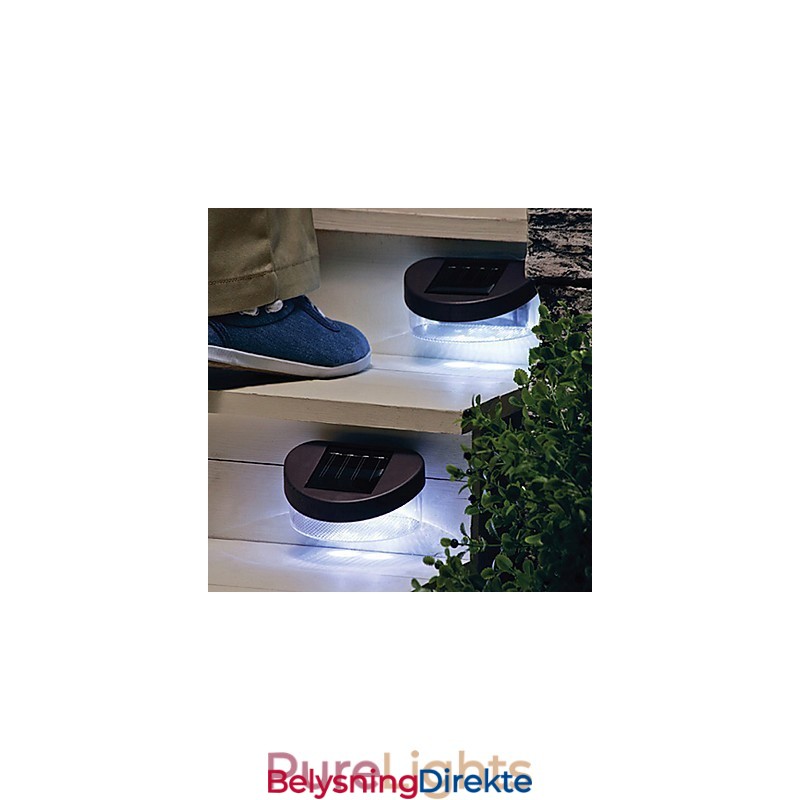 Hvitt Lys Solcelledrevet Lys Sti Vegg Landskapsmontering Hage Gjerde Lys