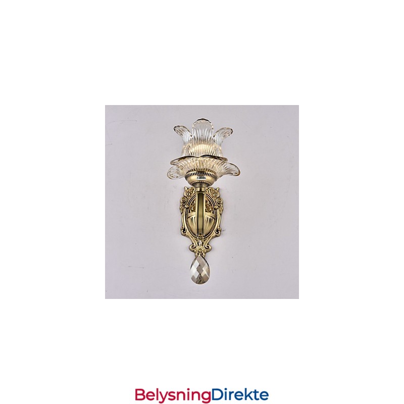 Rustikk Messingdetalj For Mini-Stil Opplyst Vegglampe I Messing