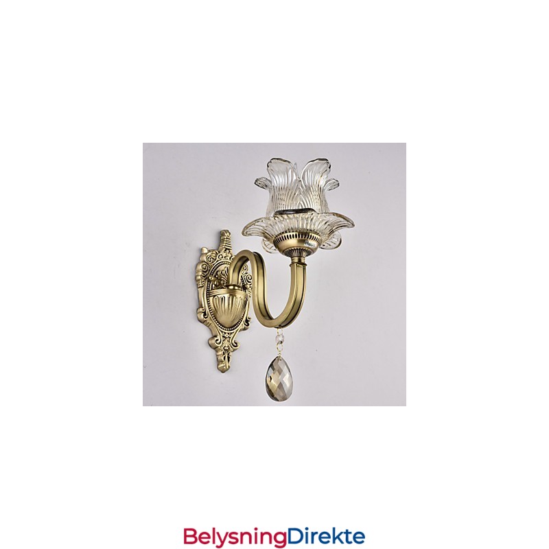 Rustikk Messingdetalj For Mini-Stil Opplyst Vegglampe I Messing