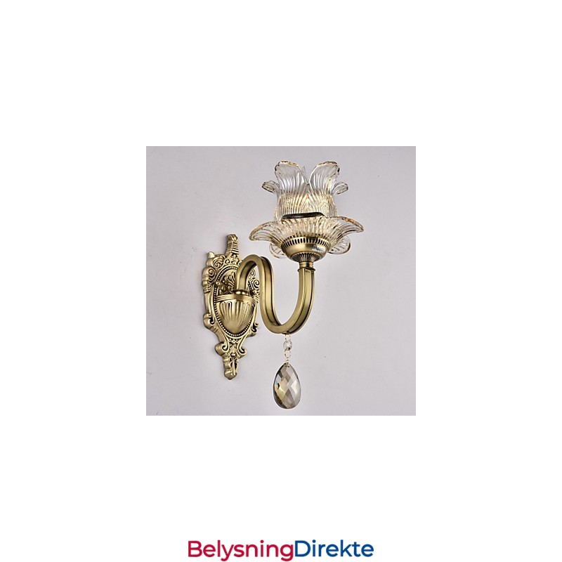 Rustikk Messingdetalj For Mini-Stil Opplyst Vegglampe I Messing