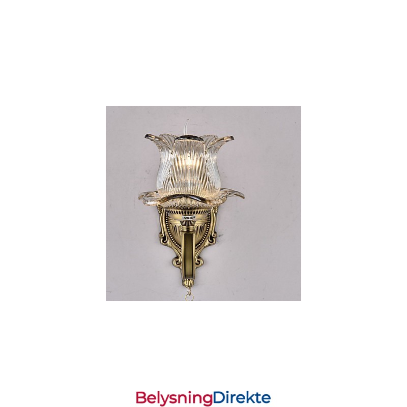 Rustikk Messingdetalj For Mini-Stil Opplyst Vegglampe I Messing