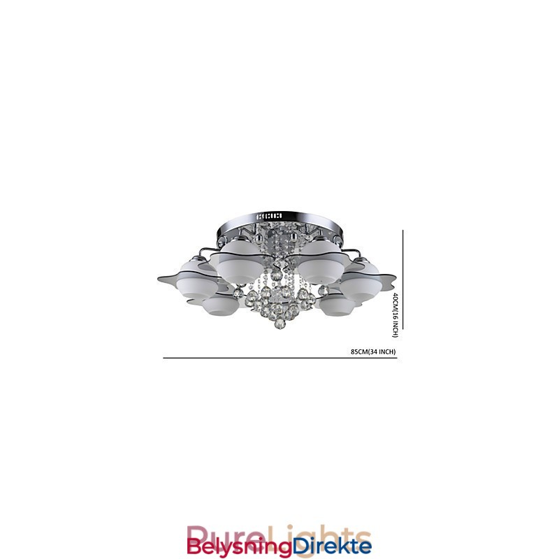 Fjernstyrt 7 Lys Med Blårød Moderne Taklampe For Innfelling