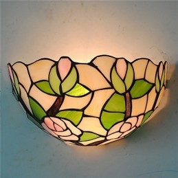 Retro Landlig Vegglampe Glassskjerm Stue Soverom Restaurant Kafé Bar Vegglampe