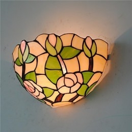 Retro Landlig Vegglampe Glassskjerm Stue Soverom Restaurant Kafé Bar Vegglampe