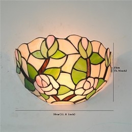 Retro Landlig Vegglampe Glassskjerm Stue Soverom Restaurant Kafé Bar Vegglampe