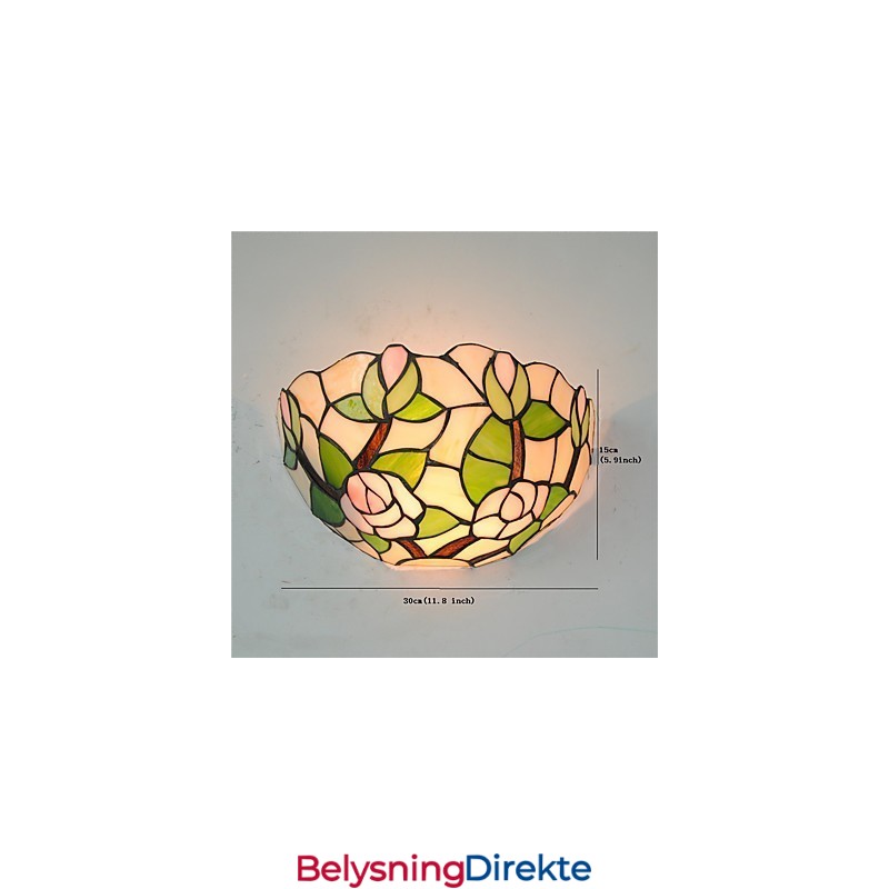 Retro Landlig Vegglampe Glassskjerm Stue Soverom Restaurant Kafé Bar Vegglampe