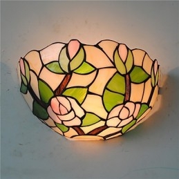 Retro Landlig Vegglampe Glassskjerm Stue Soverom Restaurant Kafé Bar Vegglampe