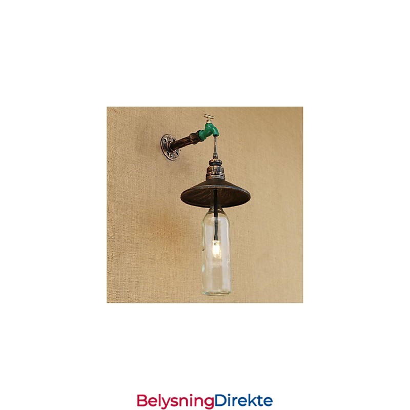 Edison Retro Dekorativ Vannrør Vinflaske Vegglampe Vegglampe