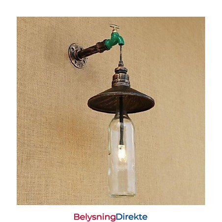 Edison Retro Dekorativ Vannrør Vinflaske Vegglampe Vegglampe