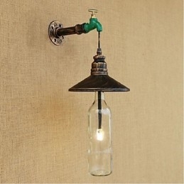 Edison Retro Dekorativ Vannrør Vinflaske Vegglampe Vegglampe