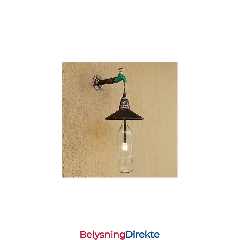 Edison Retro Dekorativ Vannrør Vinflaske Vegglampe Vegglampe
