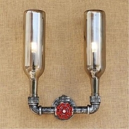 Vegglampe Med Vannflaske, Grå