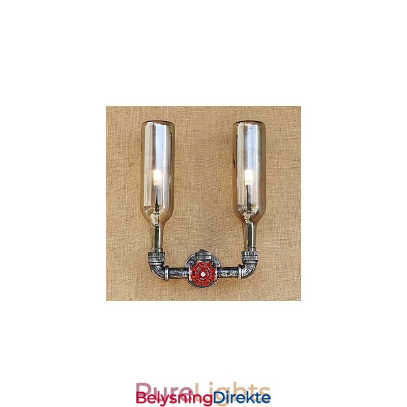 Vegglampe Med Vannflaske, Grå