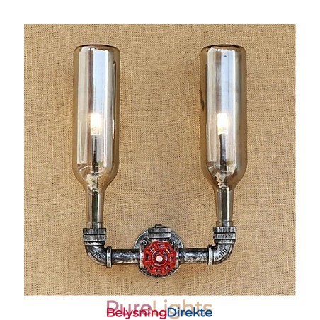 Vegglampe Med Vannflaske, Grå