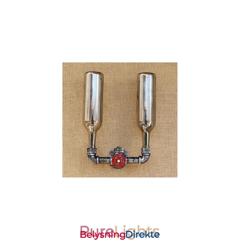 Vegglampe Med Vannflaske, Grå