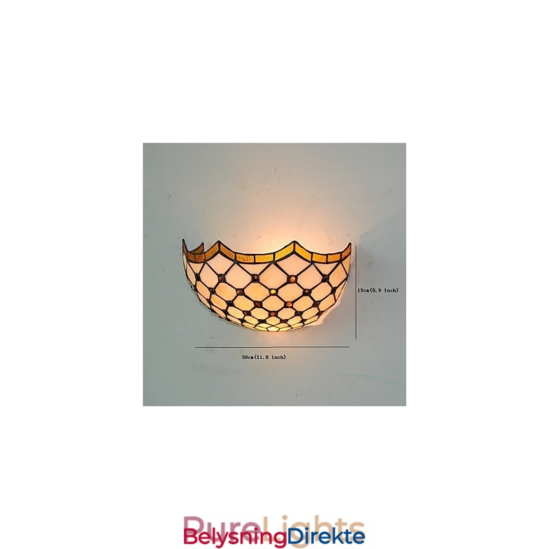 Retro Landlig Vegglampe Glassskjerm Stue Soverom Restaurant Kafé Bar Vegglampe