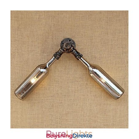 Retro Amerikansk Landsby Kreativ Industri Vind Designer Vannflaske Vegglampe Vegglampe Grå