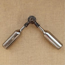 Retro Amerikansk Landsby Kreativ Industri Vind Designer Vannflaske Vegglampe Vegglampe Grå