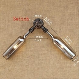 Retro Amerikansk Landsby Kreativ Industri Vind Designer Vannflaske Vegglampe Vegglampe Grå