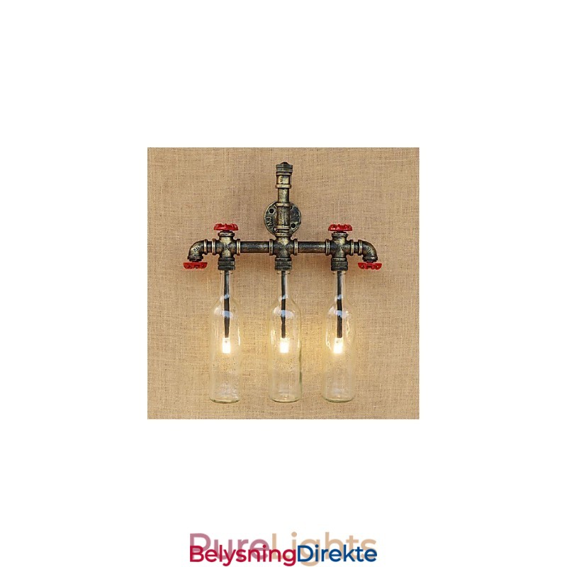 Retro Industriell Vindbryter Med Vannflaske Vegglampe