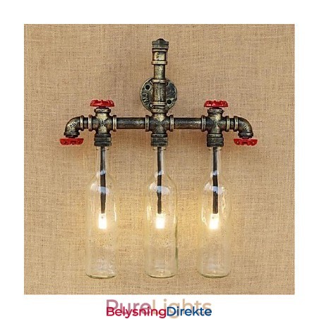 Retro Industriell Vindbryter Med Vannflaske Vegglampe