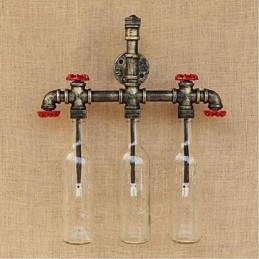 Retro Industriell Vindbryter Med Vannflaske Vegglampe